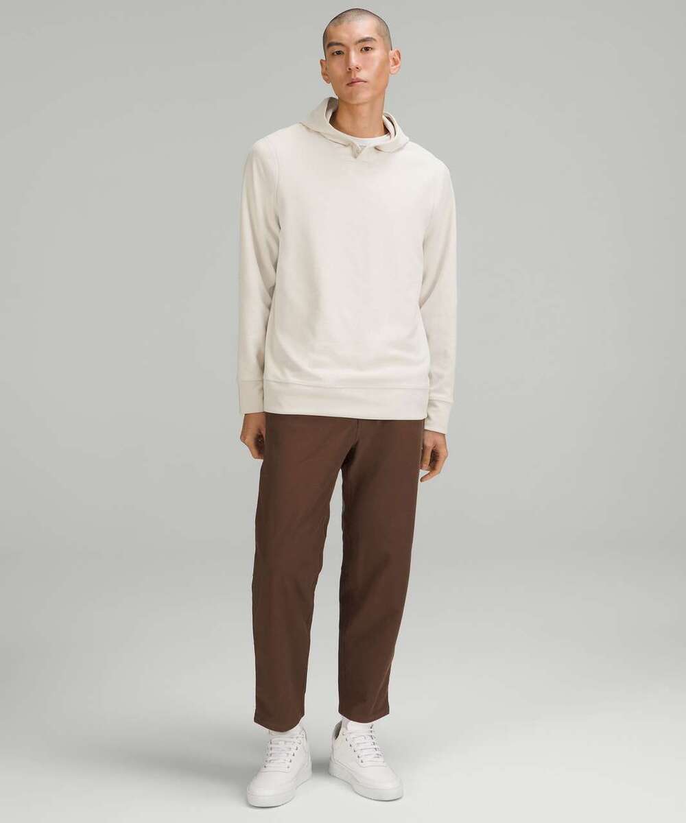 Lululemon Men's White Natural Ivory Long Sleeve Neck Snap Shift Stitch Hoodie M